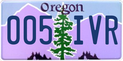 OR license plate 005IVR