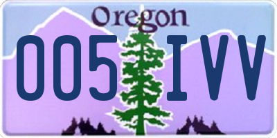 OR license plate 005IVV