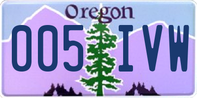 OR license plate 005IVW