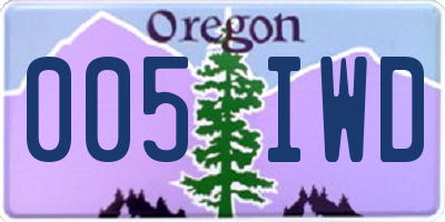 OR license plate 005IWD