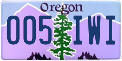 OR license plate 005IWI
