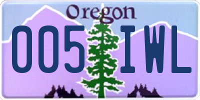 OR license plate 005IWL