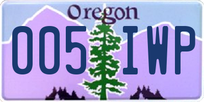OR license plate 005IWP