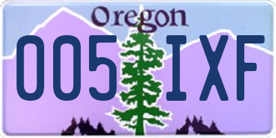 OR license plate 005IXF