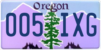 OR license plate 005IXG
