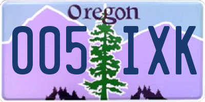 OR license plate 005IXK