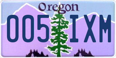 OR license plate 005IXM