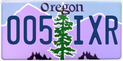 OR license plate 005IXR