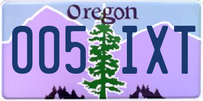 OR license plate 005IXT