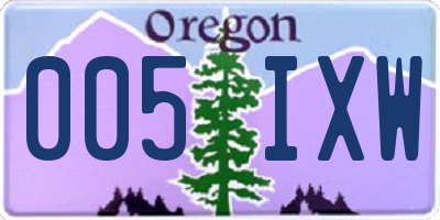 OR license plate 005IXW