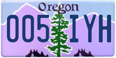OR license plate 005IYH