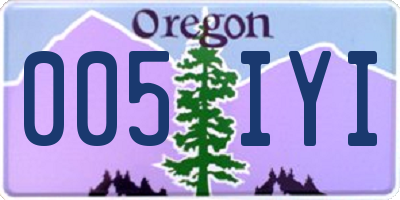OR license plate 005IYI