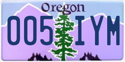 OR license plate 005IYM