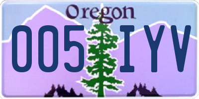 OR license plate 005IYV