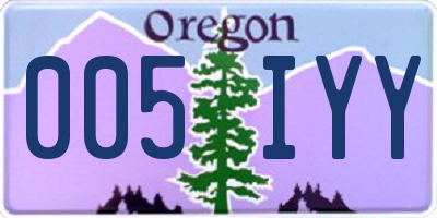 OR license plate 005IYY