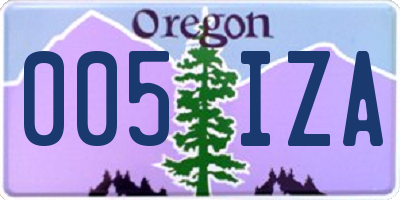 OR license plate 005IZA
