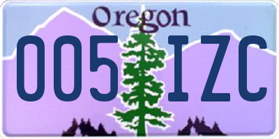 OR license plate 005IZC