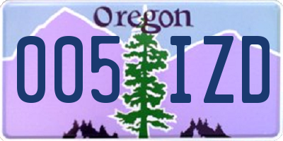 OR license plate 005IZD