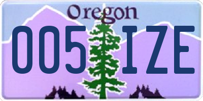 OR license plate 005IZE