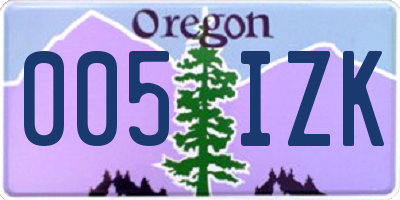 OR license plate 005IZK