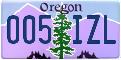 OR license plate 005IZL