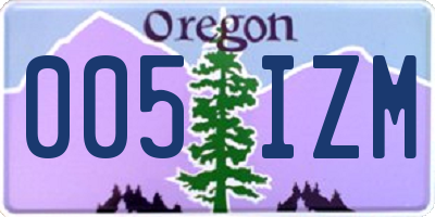 OR license plate 005IZM