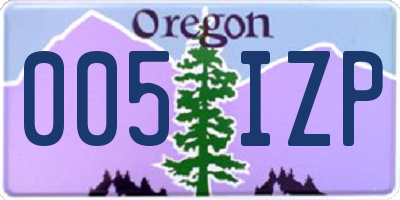 OR license plate 005IZP