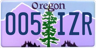 OR license plate 005IZR