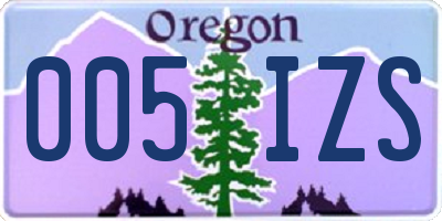 OR license plate 005IZS