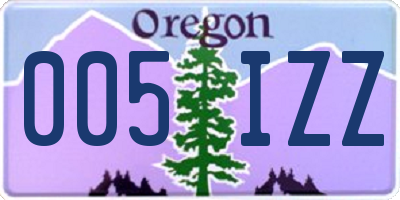 OR license plate 005IZZ
