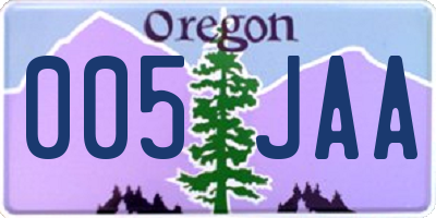 OR license plate 005JAA
