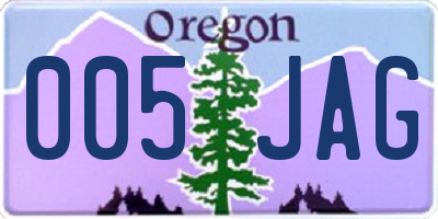 OR license plate 005JAG