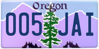 OR license plate 005JAI
