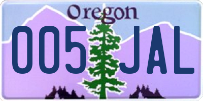 OR license plate 005JAL