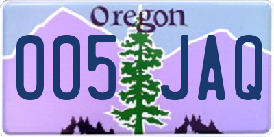 OR license plate 005JAQ