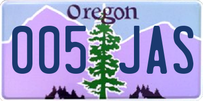 OR license plate 005JAS