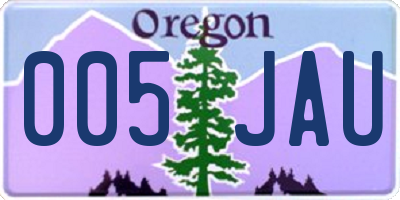 OR license plate 005JAU