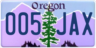 OR license plate 005JAX