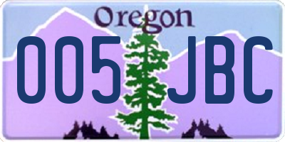 OR license plate 005JBC