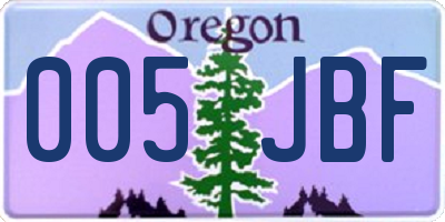OR license plate 005JBF