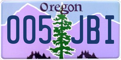 OR license plate 005JBI