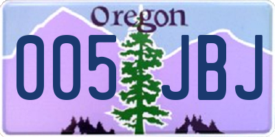 OR license plate 005JBJ