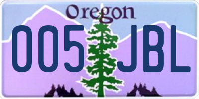 OR license plate 005JBL
