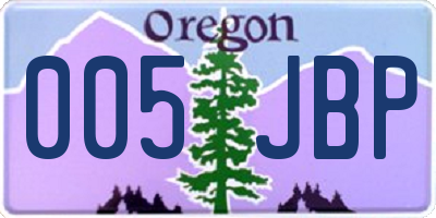 OR license plate 005JBP