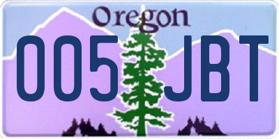 OR license plate 005JBT