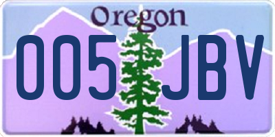 OR license plate 005JBV