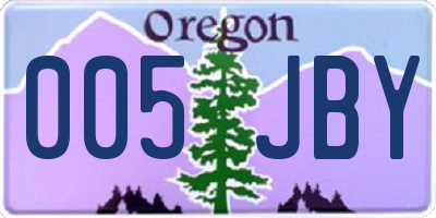 OR license plate 005JBY