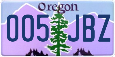 OR license plate 005JBZ