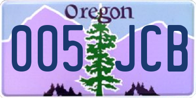 OR license plate 005JCB