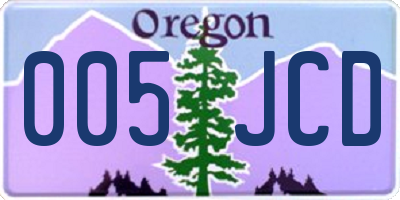 OR license plate 005JCD